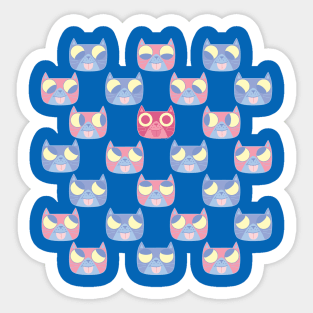 We are watching you. MEOW x4 Sticker